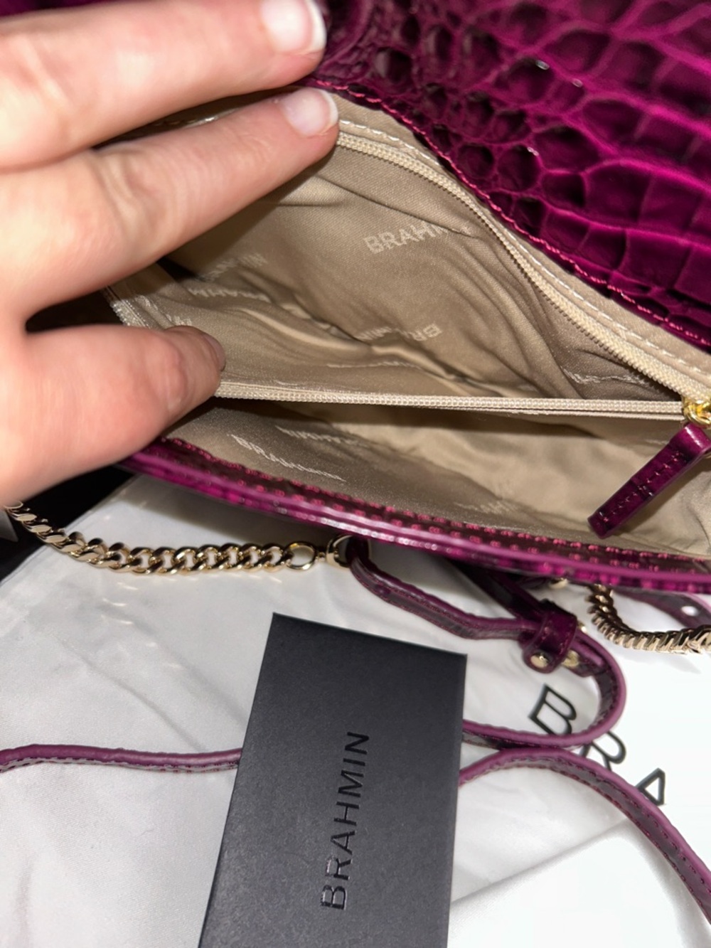 Brahmin Wendy Sugar Plum Revel Small Leather Crossbody - Picture 11 of 12